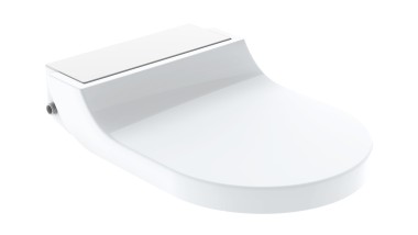 Sprchovacie WC sedadlo AquaClean Tuma Comfort s dizajnovým krytom vo farbe alpská biela